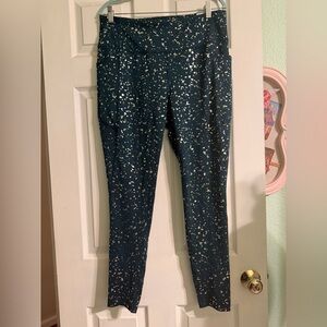 Tek Gear Teal and Gold Speckled Pants